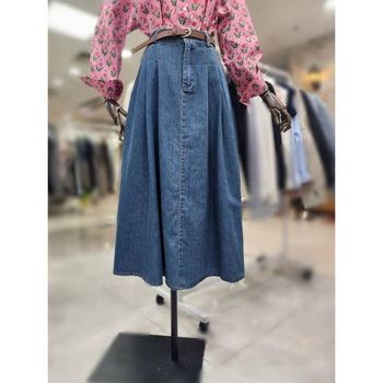 세이브존08 뒷 밴딩 청 벨트 스커트 A24DM5102_P385084566