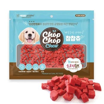 간식 300g 강아지 찹찹츄 소고기큐브 개육포 강아지 애완용품 애완간식 애견용품