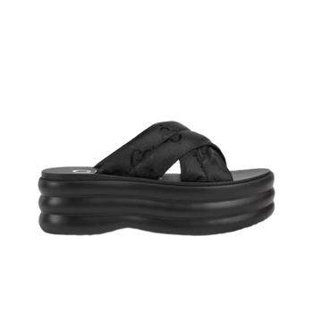 구찌 GG 플랫폼 슬라이드 샌들 블랙 패딩 나일론 738707-H9H00-1000