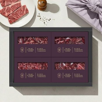 [신세계백화점][라이브] NO9 1++ 숙성한우 냉장 홈마카세 9호(등심+업진살+부채살+갈비살 부위별 400g/총 1.6kg)