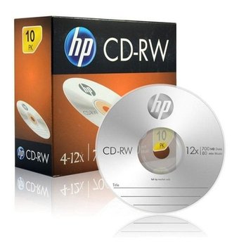 고품질 HP Media CD-RW 4-12x 700MB (1P 슬림 케이스) 10장 CDRW WFIY7EK
