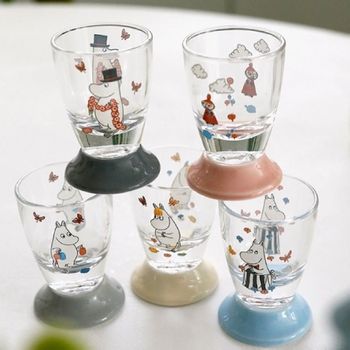 세트 술잔 도자기받침 5P 소주잔 사케잔 예쁜 무민