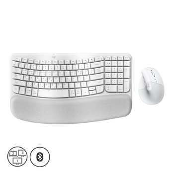 로지텍 Wave Keys  LIFT VERTICAL Combo 무선 키보드 마우스 세트 (오프화이트)