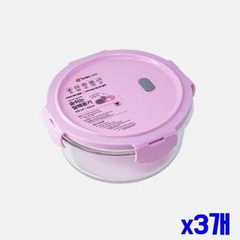 신선 250QIR55 원형 유리 밀폐용기 840ml x3개 주방용품 보관