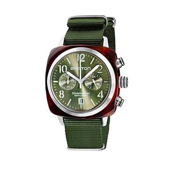 [해외] 독일 브리스톤 시계 Briston Clubmaster Classic Acetate 크로노그래프 Olive Dial Green 스트랩