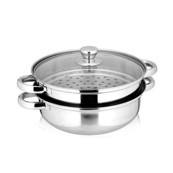 블루윙 IH 인덕션겸용 2단 28cm 스텐 찜냄비 찜솥 찜기 냄비