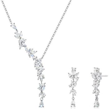 [해외] FANCIME 목걸이 S925 귀걸이 후지 Y형 꽃 2개 세트 최상급 지르코니아 실버 주얼리 큐빅 279250