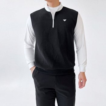 DB4FTBK 6505M 남자스포츠 골프웨어 반집업블랙베스트-WFFPHN5