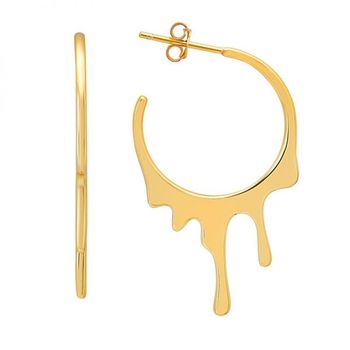 [해외] Kylie 하퍼 우먼 14k 골드 오버 실버 `Melting Gold` Statement Hoop 귀걸이 31-010Y-DSE 703498