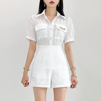 리볼트 쿨마 블라우스 반바지 세트 TS5918S G