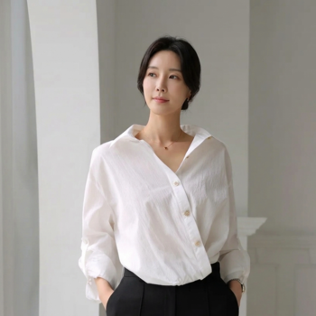 자체생산 언발란스 헴 긴팔 셔츠