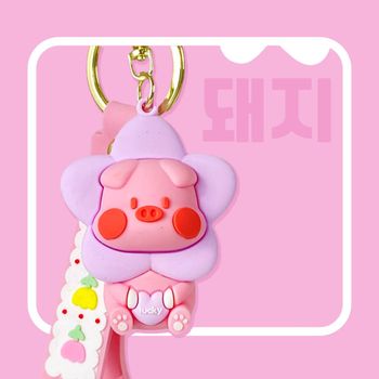3Colors 페이스 스타 키홀더 플라워 캐릭터 동물 키링