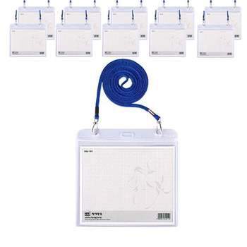 미디어 363UOQ56 목걸찰 가로형 청색끈 10개입