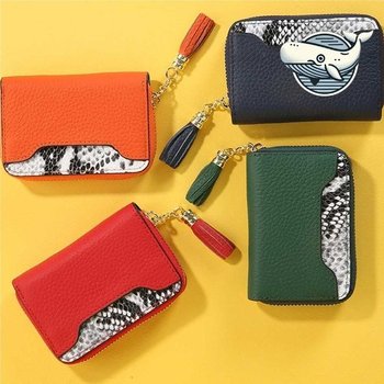 심플 스냅가죽 카드지갑 컬러풀 지퍼 클러치 (WFH2VGY)