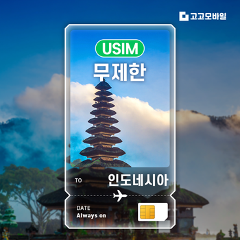 인도네시아 유심 칩 USIM 데이터 무제한 발리 자카르타 수라바야 전지역 매일 500MB 1GB 2GB