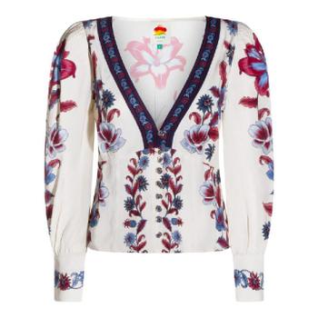 [해외] FARM RIO WHITE VISCOSE TOP 35008326070 MALU WINTER WHITE  [관부가세포함]