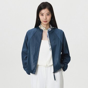 [3color] [5599] FAUX 레더 블록 자켓 세미 오버핏 블루종 점퍼