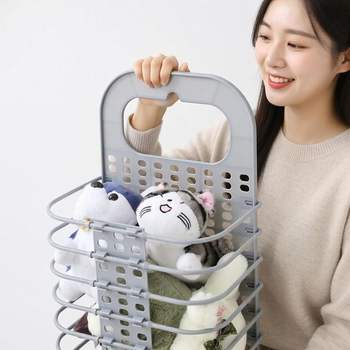 빨래 바구니 뚜껑 자석 욕실 옷 수거함