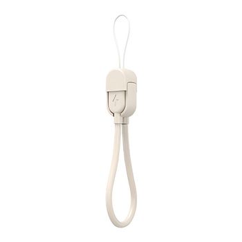 USB 고속충전케이블 PD65W CtoC 스트랩 숏 케이블 15cm 크림베이지
