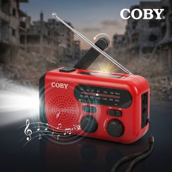 COBY SOS119 크랭크 라디오 재난방송 비상사이렌 스마트폰충전 초경량 재난라디오