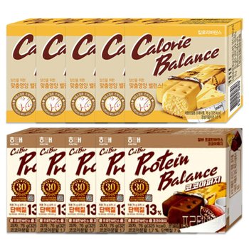 해태 칼로리바란스 치즈 76gx5개+프로틴바란스 코코아 76gx5개