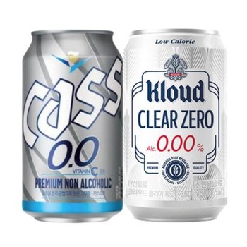 [한번에먹자] 카스 제로 355ml 24캔 + 클라우드 클리어제로 350ml 24캔 / 총 48캔 논알콜 비알콜 (13068439)
