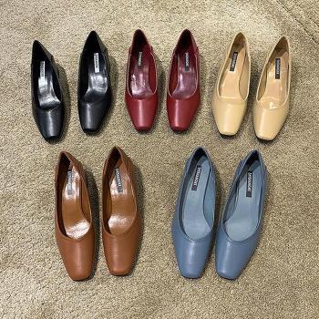 더블디 레더 스퀘어 펌프스 뮬 로우힐 LK-Q816 S10060939