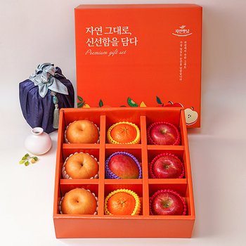 [SSG상품권증정이벤트][1/26(월)순차출고][보자기동봉] 고급 혼합6호 4kg(사과3+배3+레드향2+애플망고1) 과일 선물세트