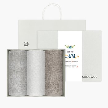 송월타올 근로자의 날 기념선물 뉴컬러무지 3매 선물세트(쇼핑백) 기념수건 답례품