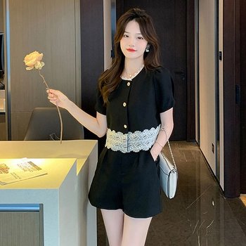 메릴 레이스 반팔 블라우스 숏팬츠 set_P343833746