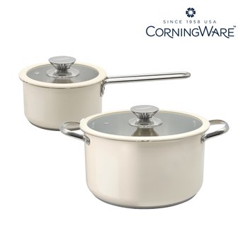 코닝웨어 라일리 컬러 스텐냄비 2종세트 (16편수, 24양수)