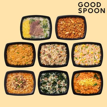 굿스푼 볶음밥 국밥 도시락 8종 8팩 (김치 새우 소고기 닭갈비 미역국 육개장 곰탕 술밥)