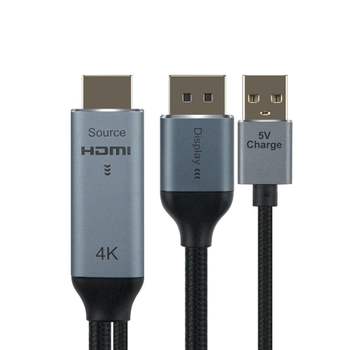 HDMI to DP 변환 컨버터 4K UHD 60Hz 화면 복제 확장 듀얼 모니터 전시 재택근무 사무실 FPS