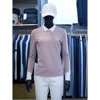 세이브존03  여성 골프 가을 배색 포인트 카라 티셔츠 AWSTTL243213A (41092164)