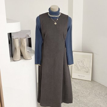 허니제이 허니제이 / 리비드 옆단추 뷔스티에 롱 원피스(2color)