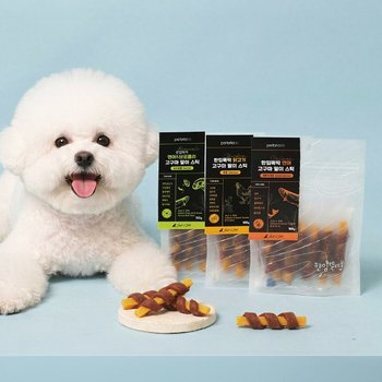 펫토리아 한입뚝딱 강아지 기능성 고구마 말이 간식 육포 100g x 3개 3종 (택1)