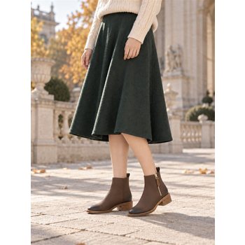 여성 지퍼 앵클부츠 X2HY55FZ15 BROWN P1SD_CJ