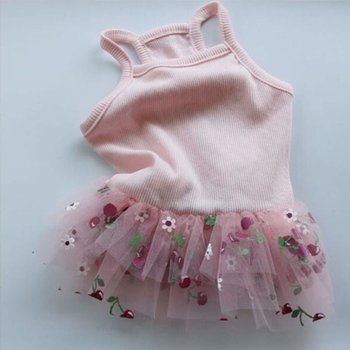 강아지 체리 튜튜 원피스 1P 민소매 발레 드레스 치마