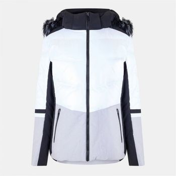 [해외] Icepeak 아이스피크 일렉트라 컬러 블록 후드 지퍼 포켓 퍼 트림 스키 재킷 - 옵틱 화이트 76185