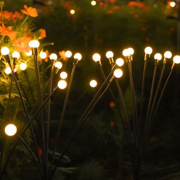 10구 QFL346X5 LED 태양광 반딧불 정원등(웜색) 무선 잔디등