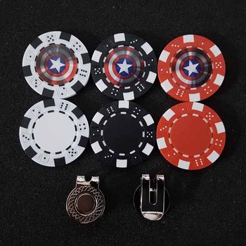 [오늘출발]배팅용 카지노칩 골프 볼마커 3개 자석클립 1개 세트