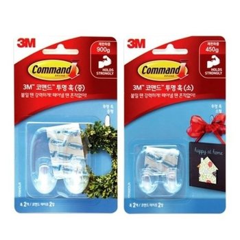코맨드 인기 3M 투명 훅 감성 고리 17091 (WFH5QNZ)