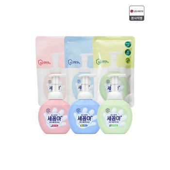 세꼼마 핸드워시 용기 250ml x 2개 + 리필 200ml x 3개 (3종 택1)
