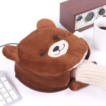 USB마우스패드 브라운베어 온열 마우스패드 손목쿠션 USB 온열마우스패드 발열마우스패드