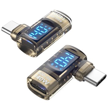 USB4 썬더볼트 호환 C to C타입 40G 8K 140W 전력표시 ㄱ자형 젠더 GD16