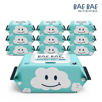 깨끗한 물누리 성광 BAEBAE(베베) 아기물티슈 비데용 55gsm 캡형30매 10팩