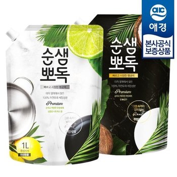 순샘 뽀독 주방세제 리필 1L ,3개