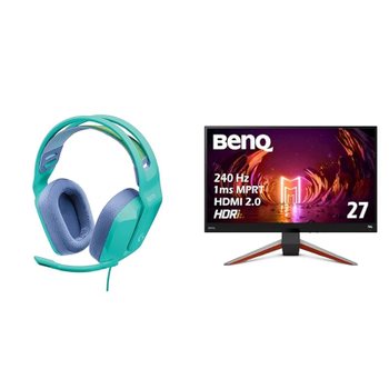 [해외] 세트 구매 Logicool G335MN 게이밍 헤드셋 + BenQ MOBIUZ EX270M 27인치 게이밍 모니터