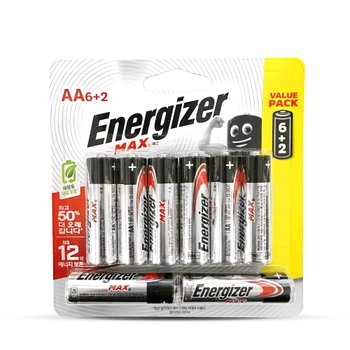 [오늘출발] 에너자이저 맥스 알카라인 건전지 AA 6+2개입