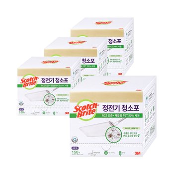3M 대용량 정전기 청소포 대형 150매 x 4개